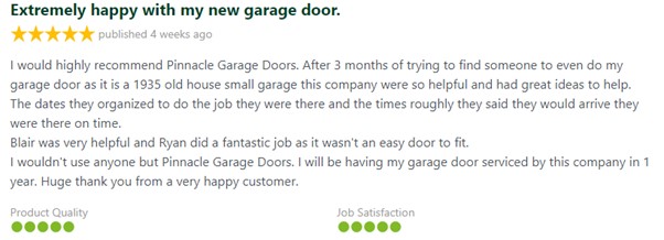 5 star review from a trusted external review site