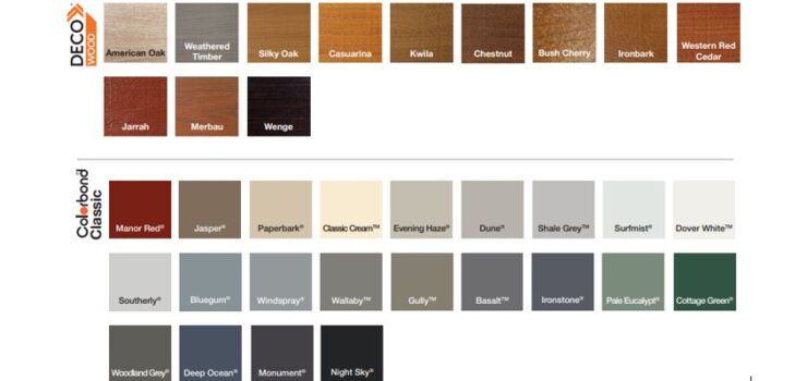 Garage door colour palette
